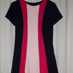 Vince Camuto Navy Blue/Pink fit flare dress